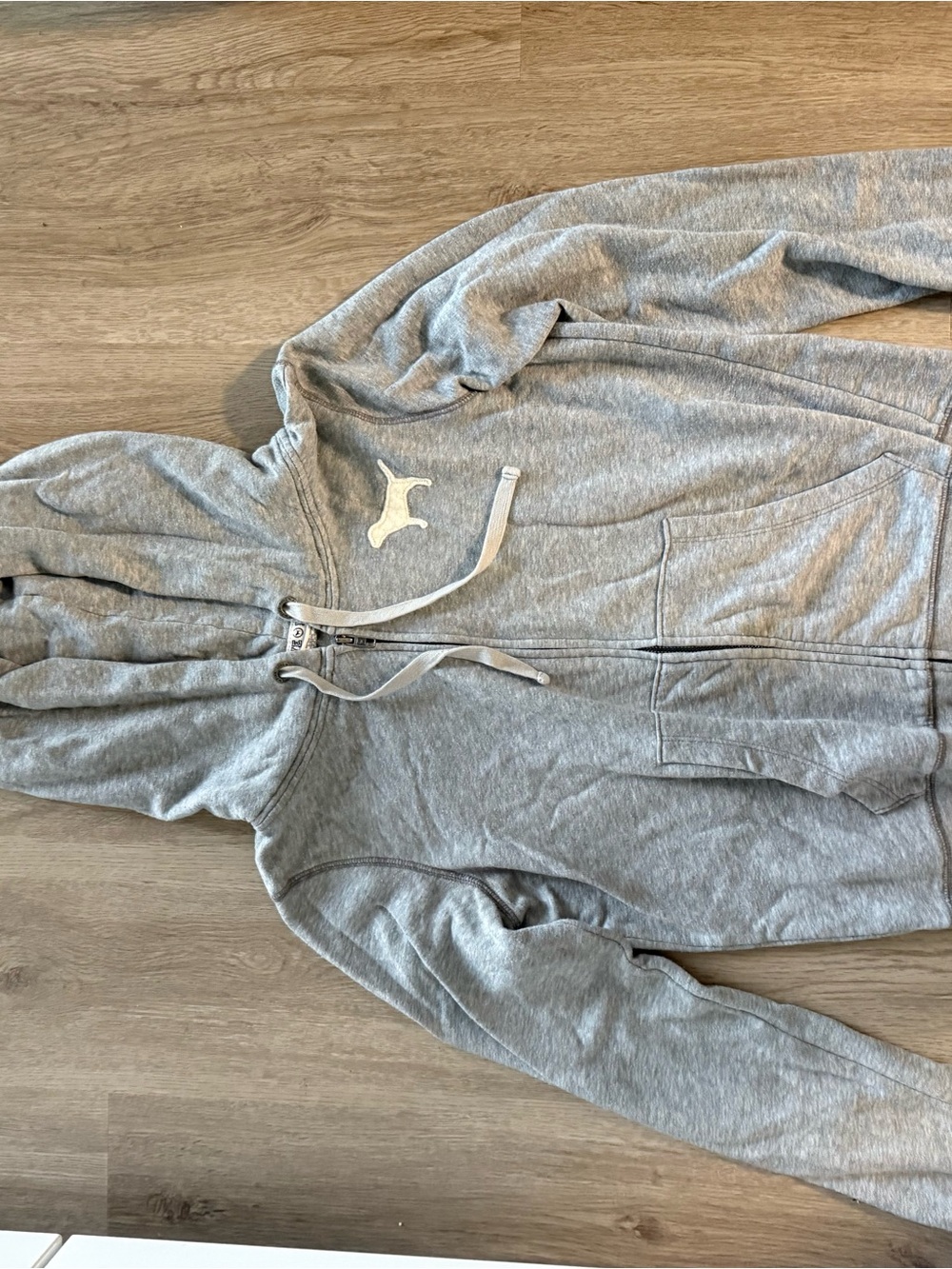 PINK Victoria's Secret Kids Gray Full-Zip Hoodie with Logo